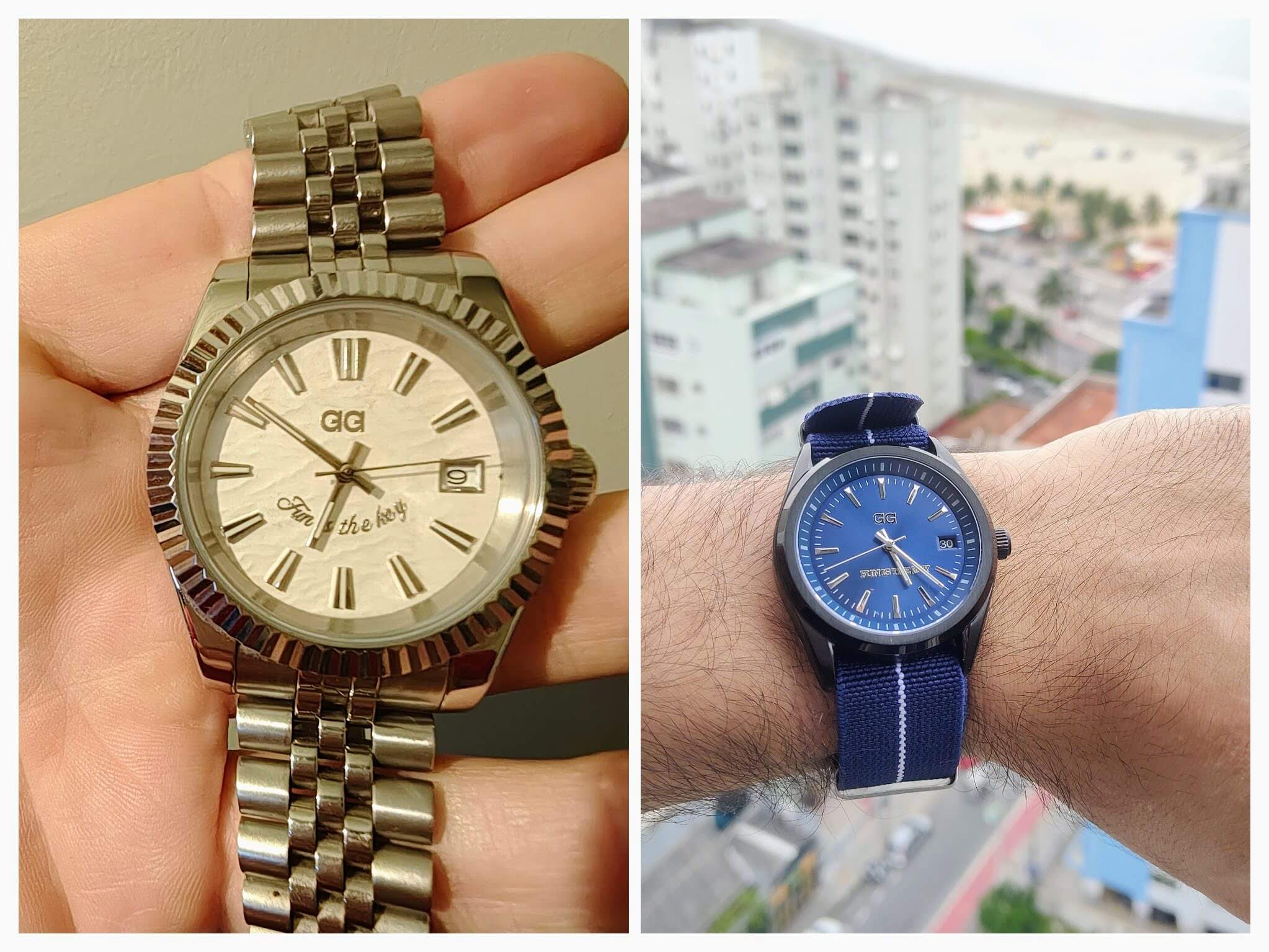 2 exemplares construídos por mim. No logo "GG" e "Fun is the key" como mensagem